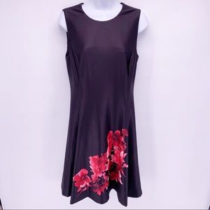 NEW DKNY Black Floral Shift Dress Size 4